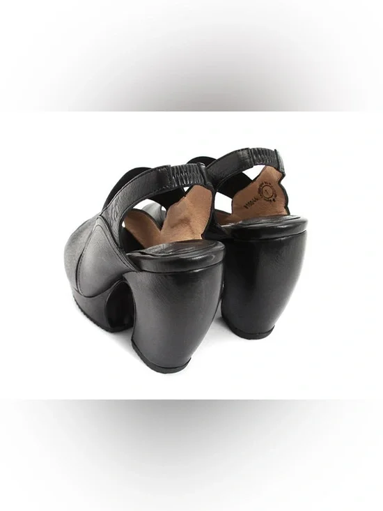 John Fluevog Spur Prepare Hi Leather Chunky Sculptural Curved Platform Sandals - Picture 4 of 15
